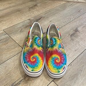 Vans tie dye slip ons. Size 9 w